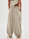 Averie Textured Tied Pants with Pockets