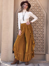 Paola Slit Ruffled Wide Leg Pants