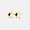 Lennox Stainless Steel Natural Tiger's Eye C-Hoop Earrings