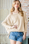 Cataleya Exposed Seam Lantern Sleeve Top