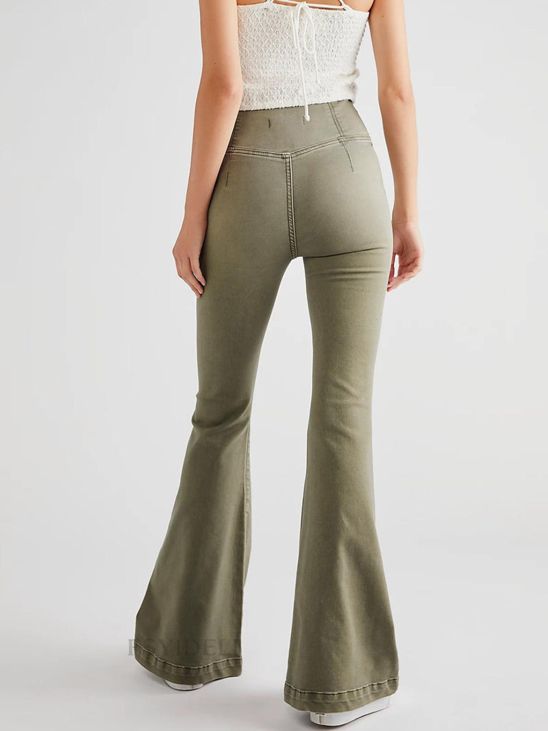 Mary Asymmetric Waist Flare Jeans