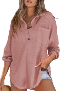 Nalani Half Button Long Sleeve Sweatshirt