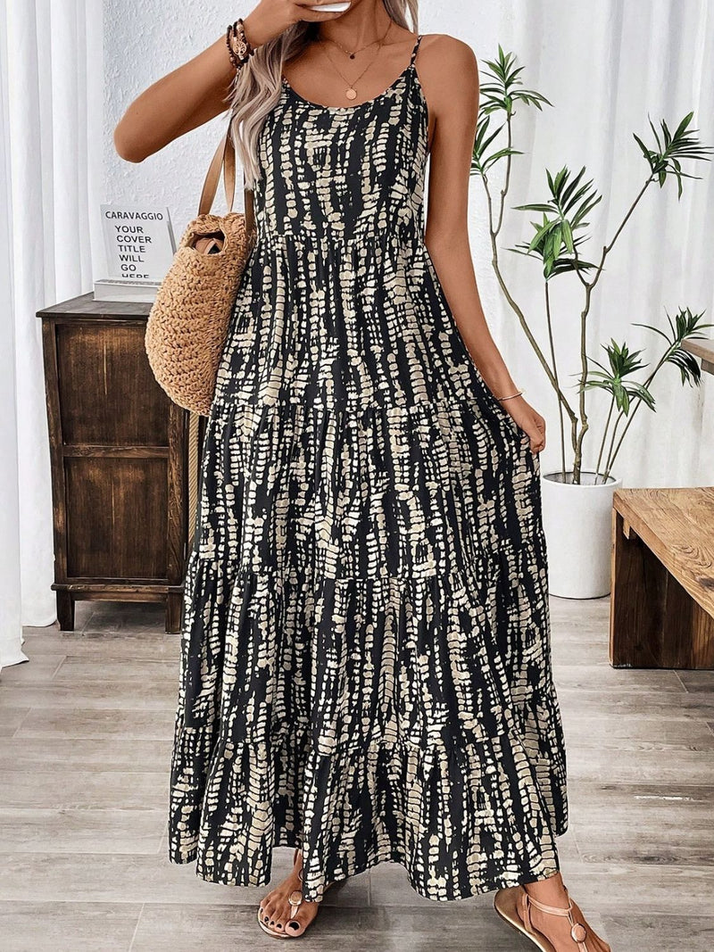 Lilah Printed Scoop Neck Maxi Cami Dress