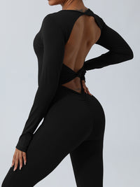 Lola Twisted Backless Long Sleeve Jumpsuit