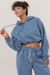 Clementine Bubble Hem Cropped Hoodie