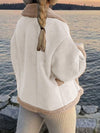 Raina Fuzzy Collared Neck Long Sleeve Jacket