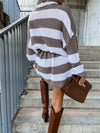 Adalyn Striped Turtleneck Sweater Dress