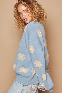 Eden Daisy Pattern Drop Shoulder Sweater