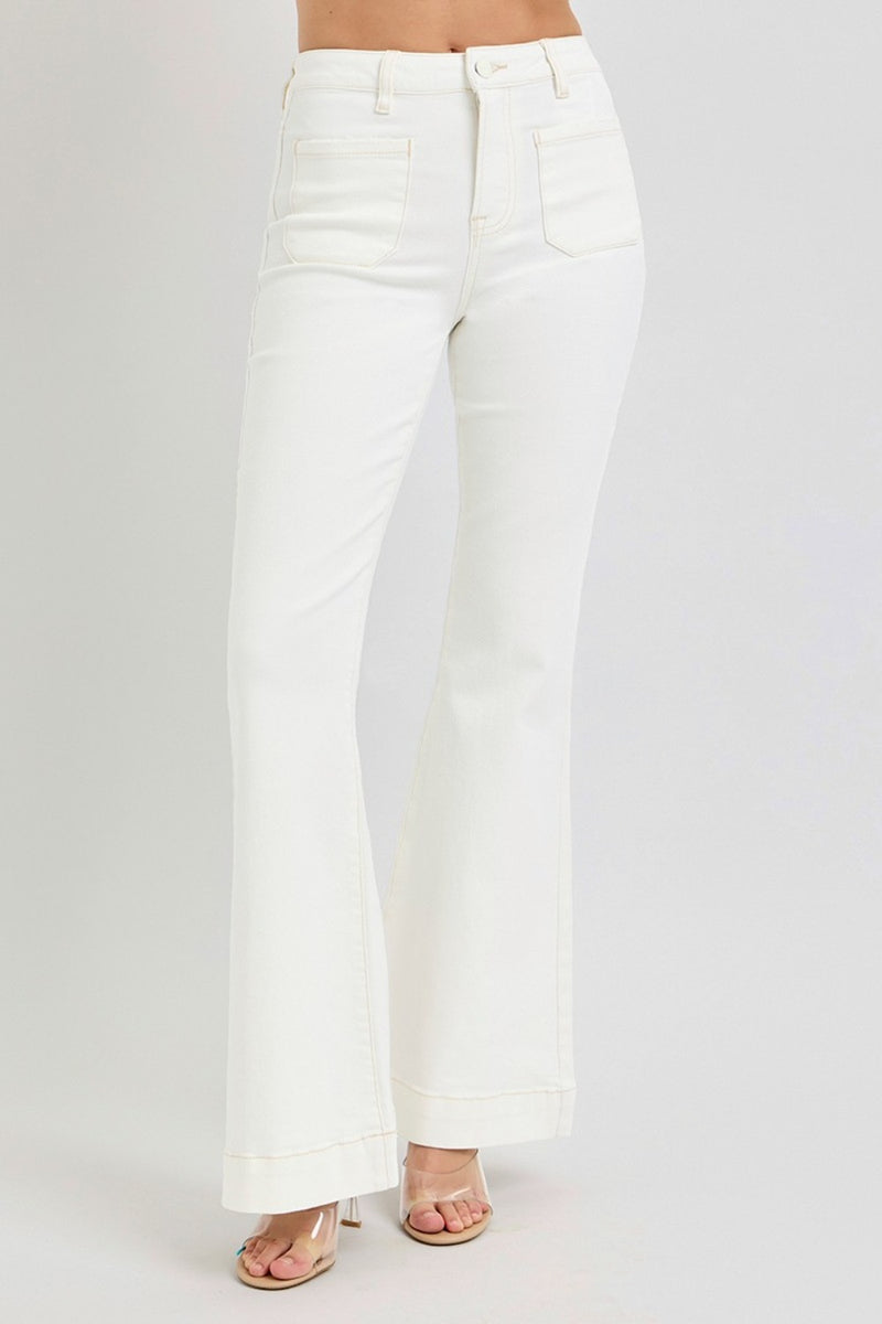 Baylee High Rise Front Patch Pocket Flare Jeans