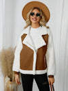 Love Pocketed Sherpa Zip Up Long Sleeve Jacket