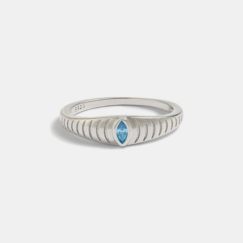 Janelle 925 Sterling Silver Inlaid Zircon Ring