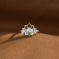 Mckenna 925 Sterling Silver Inlaid Zircon Lotus Shape Ring