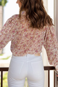 Lilliana Printed Collared Neck Long Sleeve Shirt