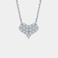 Fatima Moissanite 925 Sterling Silver Heart Necklace