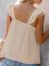 Emely Lace Detail V-Neck Cap Sleeve Blouse