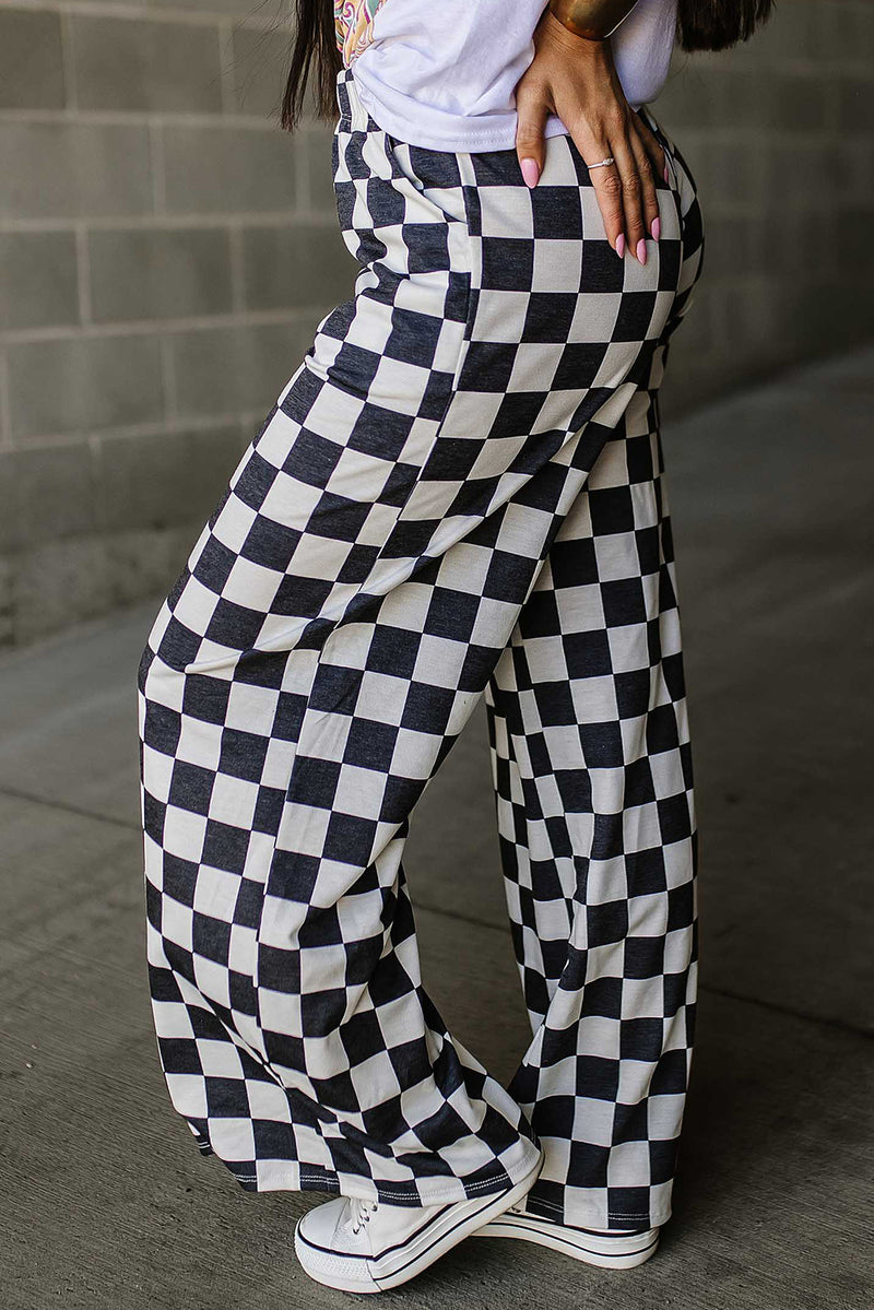 April Checkered Wide Leg Pants