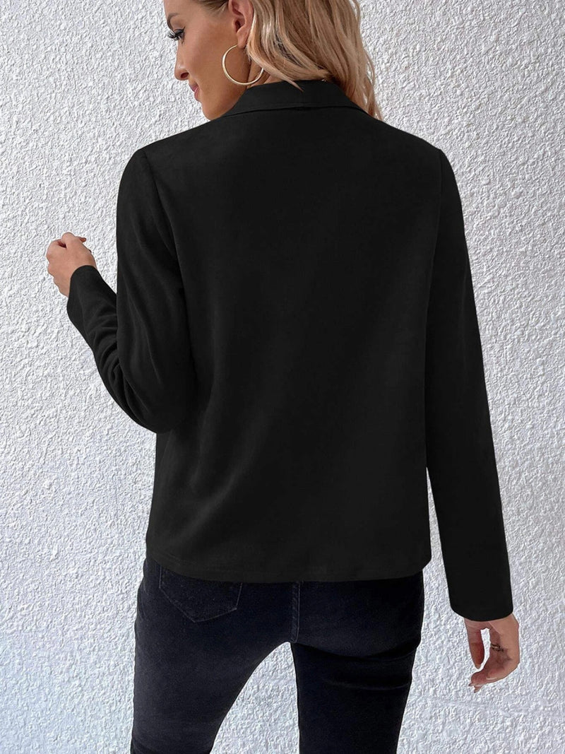 Royalty Collared Neck Long Sleeve Jacket