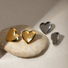 Skyla Stainless Steel Heart Stud Earrings