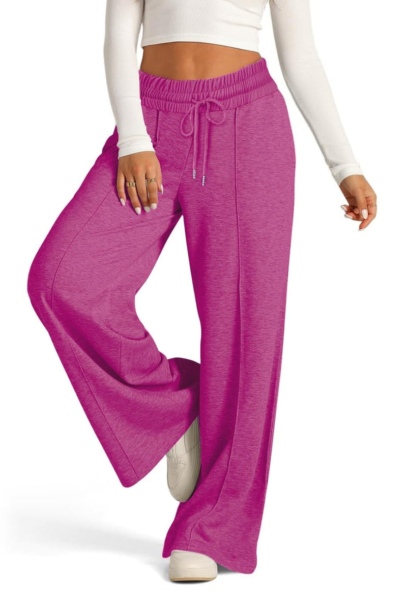 Scarlet Drawstring Elastic Waist Wide Leg Pants