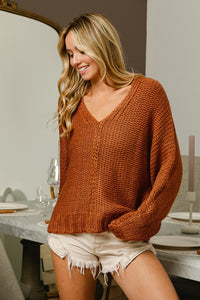 Mackenzie V-Neck Cable Knit Sweater