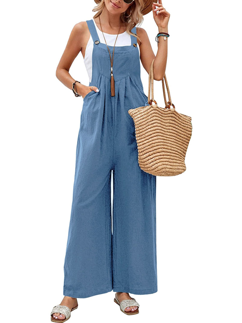 Sadie Square Neck Wide Strap Overalls