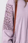 Everlee Openwork Round Neck Long Sleeve Sweatshirt