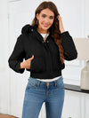 Kiana Pocketed Long Sleeve Cropped Hooded Winter Jacket