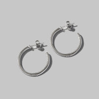 Elisa Zircon 925 Sterling Silver C-Hoop Earrings