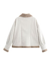 Raina Fuzzy Collared Neck Long Sleeve Jacket