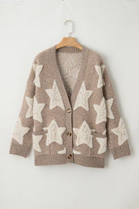 Lia Star Button Up Long Sleeve Cardigan