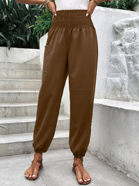 Emerson Smocked High Rise Joggers with Pockets