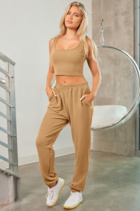 Lilian Square Neck Tank, Cover Up and Joggers Active Set