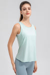 Sophia Wide Strap Round Neck Active Tank