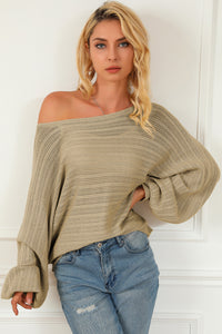 Gemma Boat Neck Lantern Sleeve Sweater