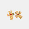 Oaklyn 18K Gold-Plated Zircon Cross Earrings