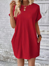 Evelynn Pocketed Round Neck Short Sleeve Dress