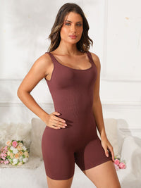 Avalynn Scoop Neck Wide Strap Active Romper