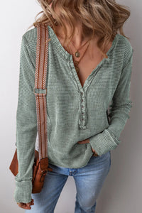 Lorelei Notched Long Sleeve Top