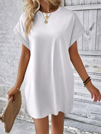 Evelynn Pocketed Round Neck Short Sleeve Dress