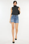 Deborah Distressed High Waist Denim Shorts