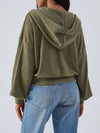 Lara Drawstring Zip Up Long Sleeve Hoodie