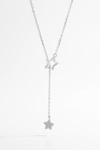 Kendall 925 Sterling Silver Zircon Star Drop Necklace