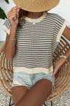 Luisa Striped Round Neck Sweater Vest