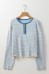 Bristol Striped Round Neck Dropped Shoulder Long Sleeve Top