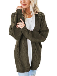 Charli Cable-Knit Open Front Long Sleeve Cardigan