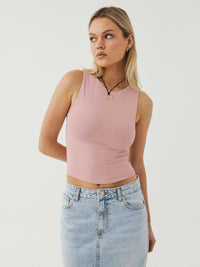 Casey Round Neck Cropped Tank