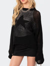 Ainhoa Star Round Neck Long Sleeve Knit Top