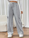 Amaya Drawstring Wide Leg Pants with Pockets