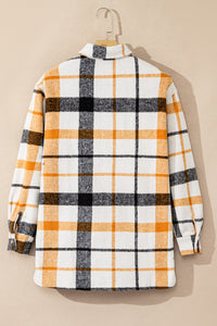 Nathalia Plaid Snap Down Collared Neck Shacket