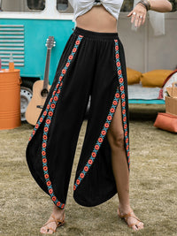 Ariana Slit Elastic Waist Wide Leg Pants